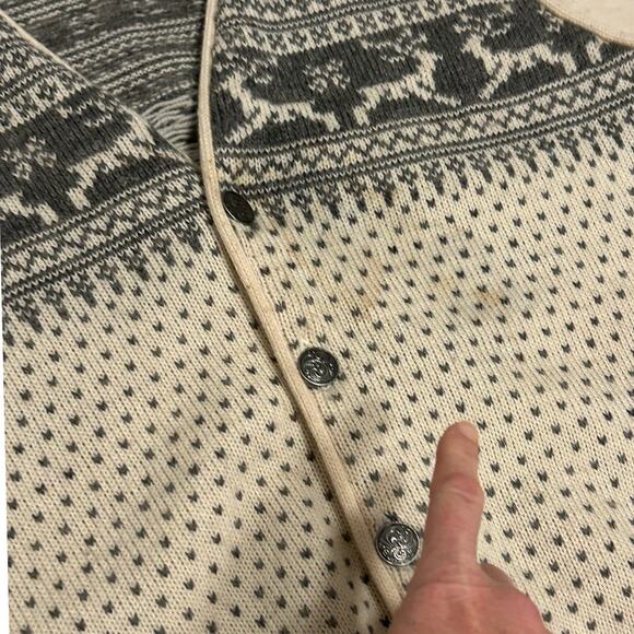 Vintage Norwool Reindeer wool Button Up Vest Top / Mens XL - Picture 4 of 4